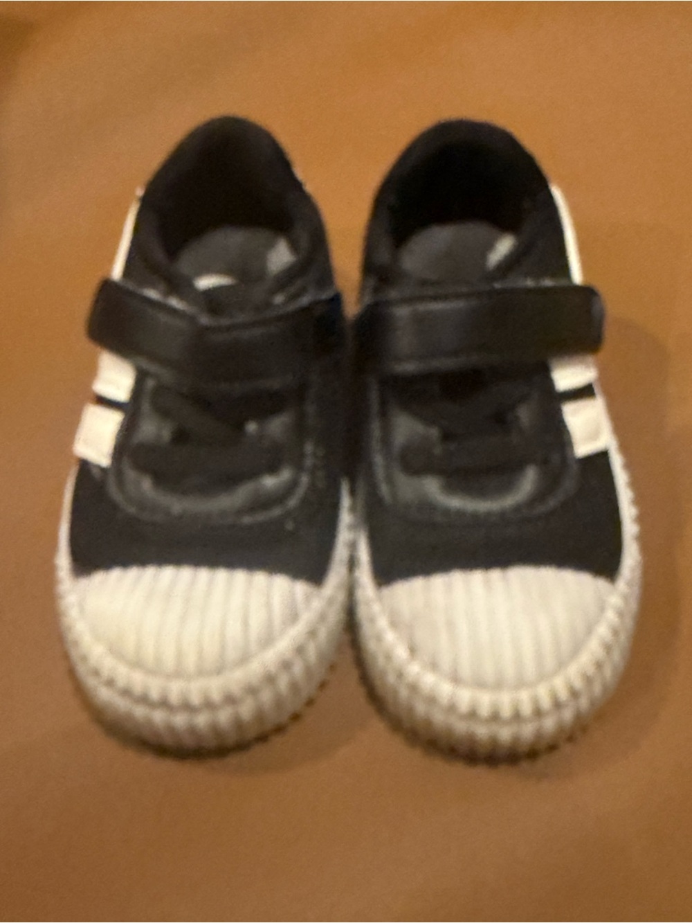 Kids Black and White Velcro Sneakers